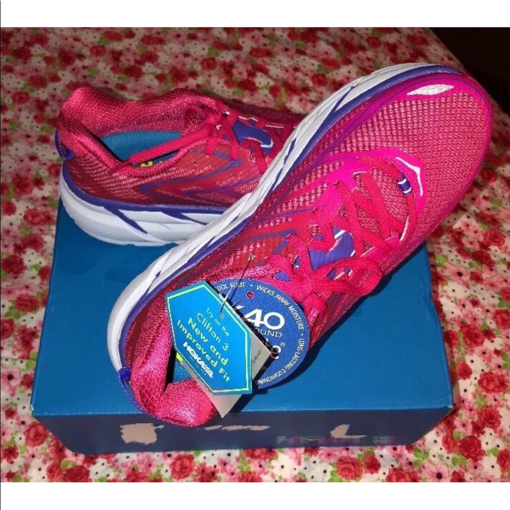 Hoka One One Clifton 3 Pink Glo Purple SZ 6.5